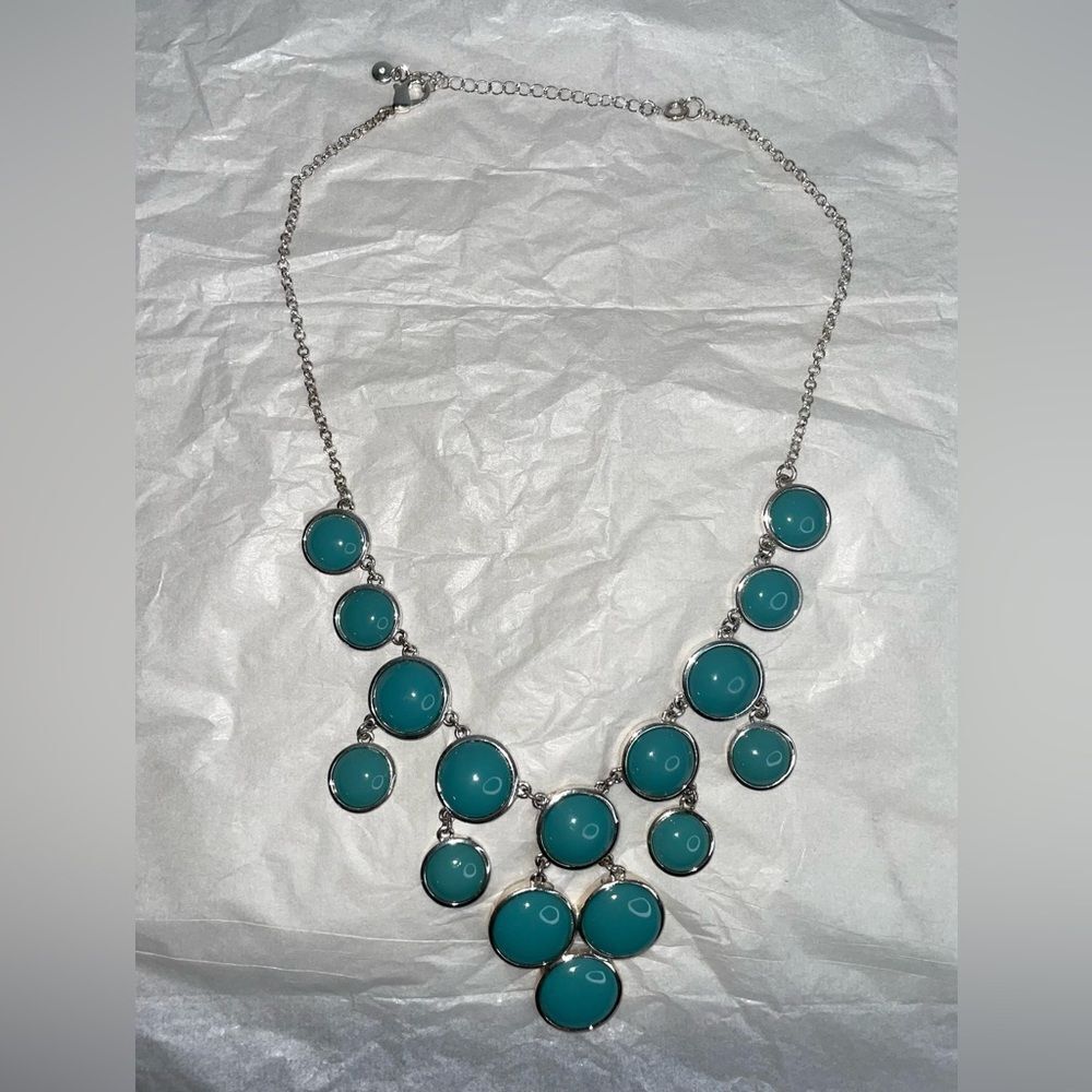 5 for $25🔥Turquoise & Silver Fashion Statement Necklace